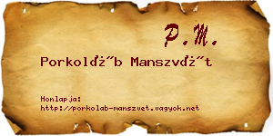 Porkoláb Manszvét névjegykártya